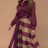 Mária™ - pruhované maxik vestido