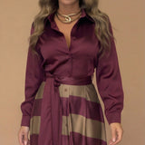 Mária™ - pruhované maxik vestido