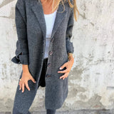 Bohdana - Casual kabát s klopami a zapínaním na gombíky s jedným prsným vreckom