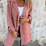 Bohdana - Casual kabát s klopami a zapínaním na gombíky s jedným prsným vreckom