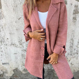 Bohdana - Casual kabát s klopami a zapínaním na gombíky s jedným prsným vreckom