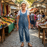 Sára - Vintage prané bavlnené džínsy s nohavicami