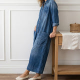Jana™ | Vintage denim kombinéza s gombíkmi