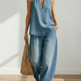Ivana™ | Dvojdielny vintage denim set