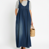 Katarína™ | Maxi šaty z vintage umývaného denimu