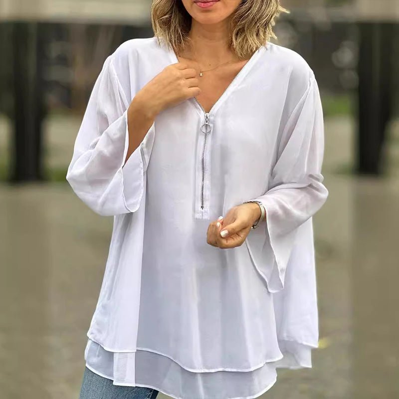 Margita | Blúzka z chiffon s zipsom