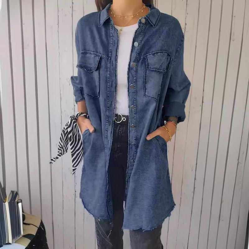 JansenStyle™ Hana - Oversized džínsový blejzer