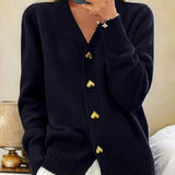 Adela - Elegantný cardigan srdcovými gombíkmi