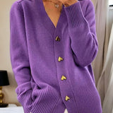 Adela - Elegantný cardigan srdcovými gombíkmi
