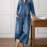 Jana™ | Vintage denim kombinéza s gombíkmi